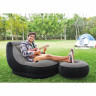 Надувное кресло с пуфиком INTEX 68564, флок, 99×130×76 / 64×28 см